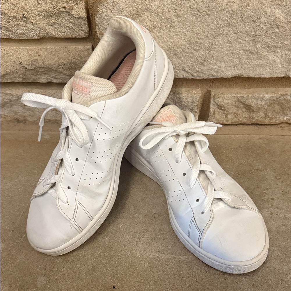 Adidas Women's White and Cream Sneakers